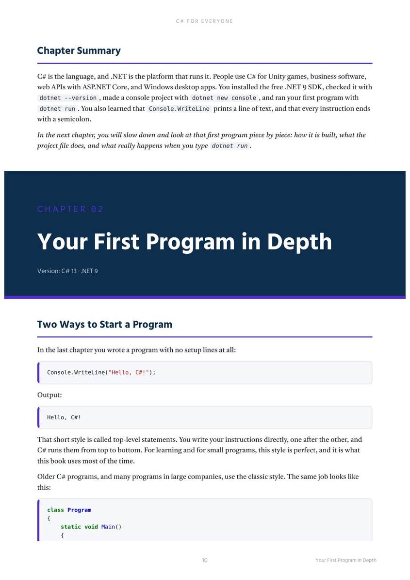 C# for Everyone preview 3